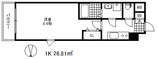 エスリード三宮旭通 7階 間取り図